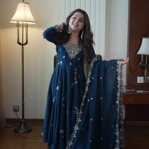 Sapphire Blue Anarkali