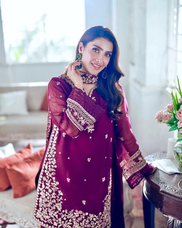 French Crepe Embroided Red Collection