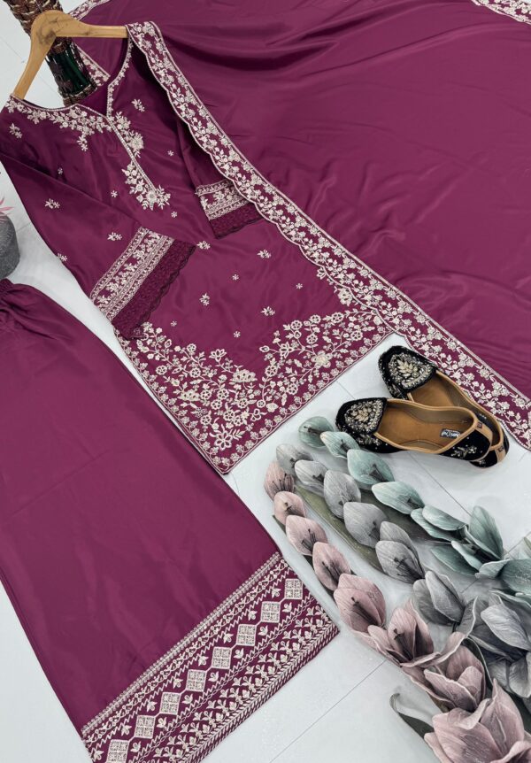 French Crepe Embroided Red Collection