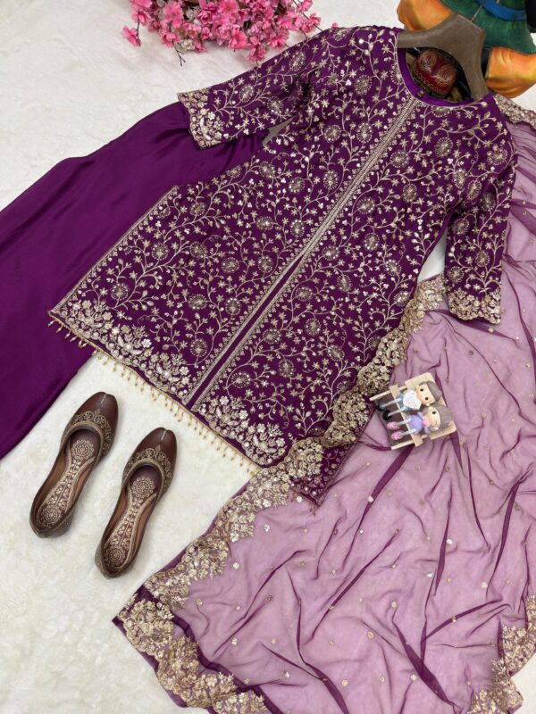 Purle Chinon Silk Embroided 3pcs Collection