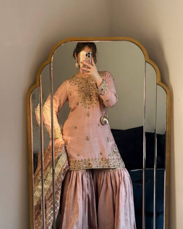 jkjjjk Blush Pink 3pcs Embroided Collection