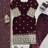 nnnnnnnn Maroon Embroided 3pcs Collection