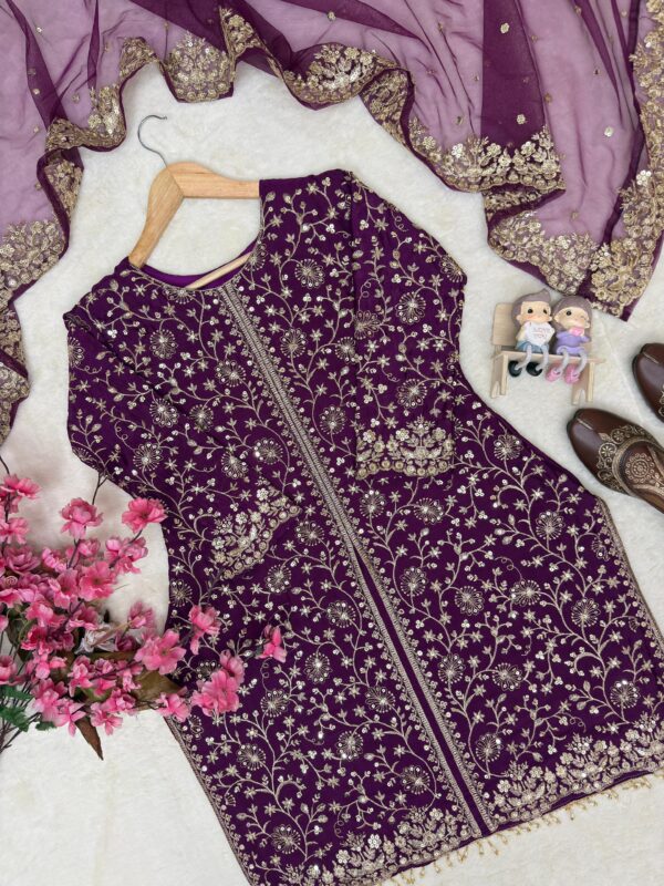 Purle Chinon Silk Embroided 3pcs Collection