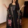 24505 Embroidered A-Line Kurti Set with Dupatta (Colours Available)