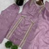 24705 Elegant Purple Embroidered Silk Kurta Set with Dupatta & Plazzos