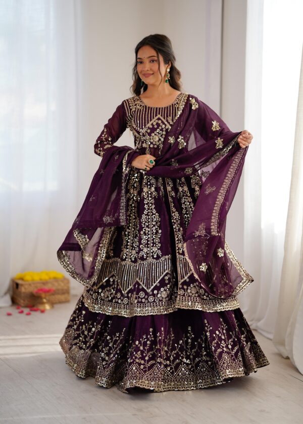 26888 Heavy Embroidered Lehenga Set