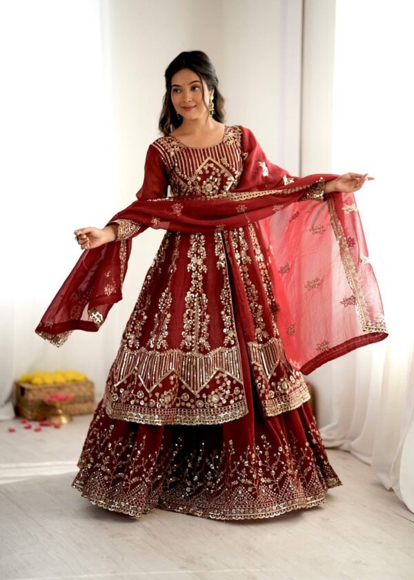 26891 Heavy Embroidered Lehenga Set