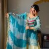 27575 Light Blue Designer Embroidered Set