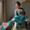 27576 Light Blue Designer Embroidered Set