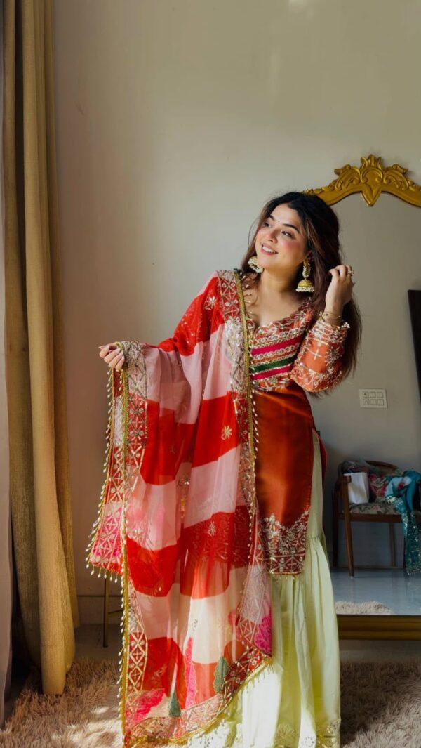 Orange Designer Embroidered Set