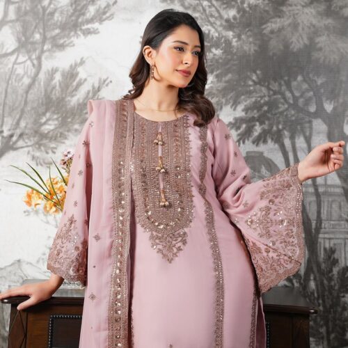Fendy Silk Heavy Embroidered Sharara Set