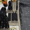 27665 Fendy Silk Heavy Embroidered Sharara Set